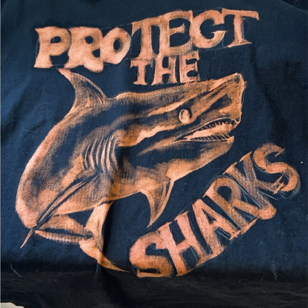 Protect the sharks bleach painted shirt